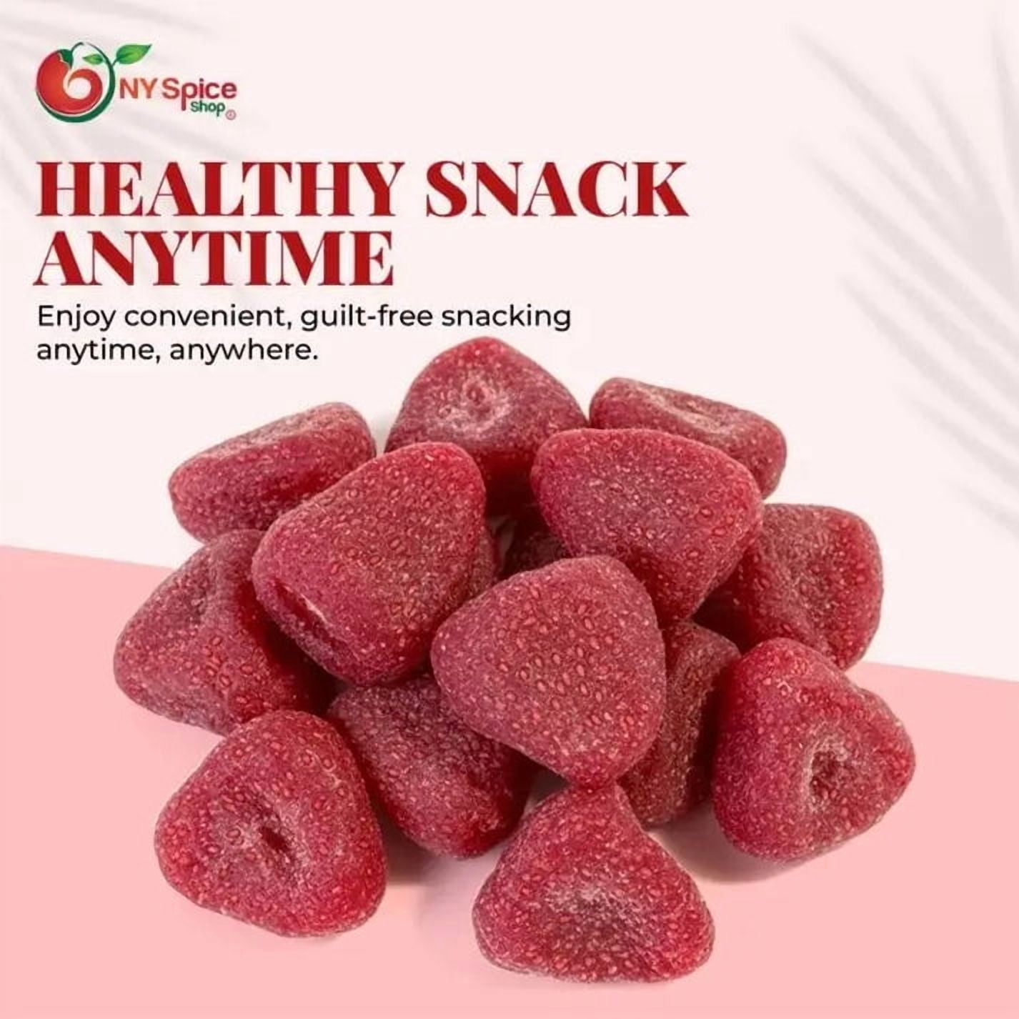 NY SPICE SHOP Whole Dried Strawberries - 3 Pound - Dried Whole Strawberries - Chewy Strawberry Treats - Dried Strawberry Snacks - Vibrant Whole Berry Treats for Toppings, Mixes & Everyday Use