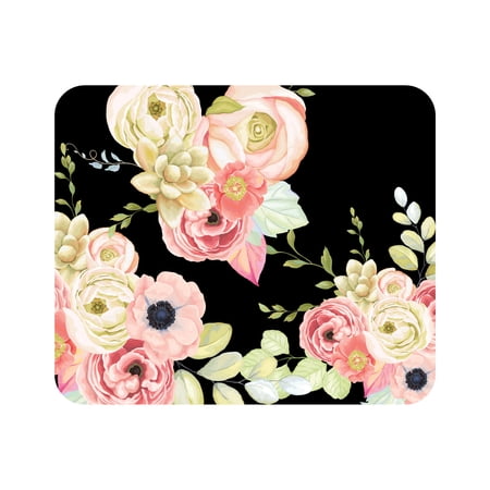 UPC: 0731969930496 | OTM Essentials Black Mouse Pad  Flower Garden Pink