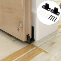 Baluue Sliding Closet Door Hardware Black Plastic 2 Sets