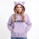thumbnail image 4 of Pop cazadora para niña Demon Hunters Women's Fashion Cat-Ear Crop Top Hooded Sweatshirt （Purple）, 4 of 4