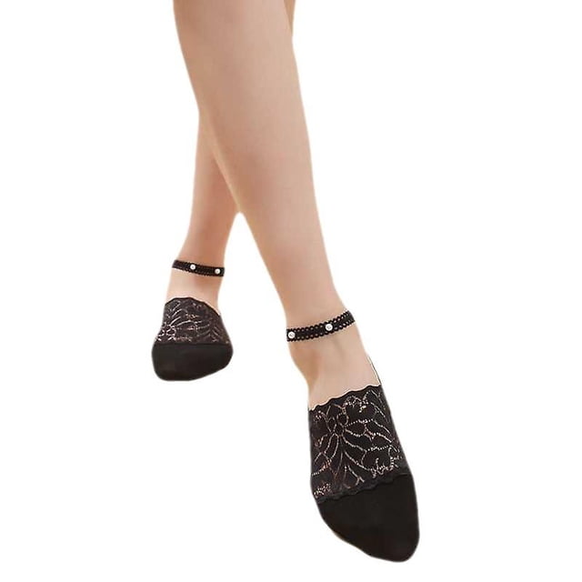 Calcetines tobilleros de encaje con perlas, bonitos calcetines de malla transparente, ultrafinos y transparentes.