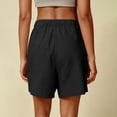 thumbnail image 5 of Bermuda Shorts for Women High Waisted Cotton Linen Shorts Casual Loose Drawstring Elastic Summer 2026 Beach Clothes, XL, 5 of 8