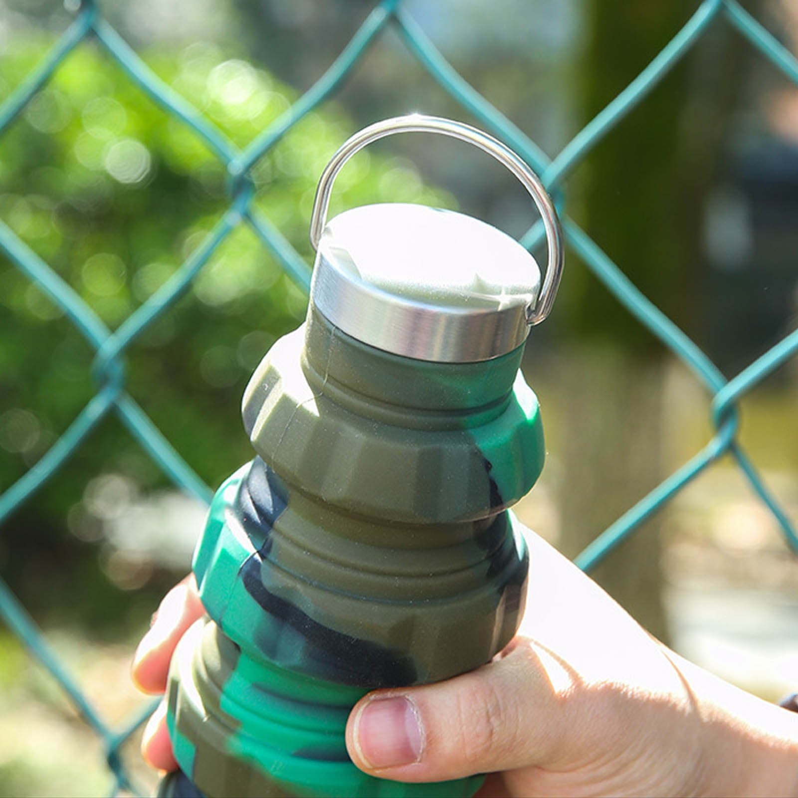 JilgTeok 2 Packs Foldable Water Bottle 500ml Leak Proof Reusable Collapsible Sports Cup for Travel Hiking Camping Gym Outdoor Activities BPA Free