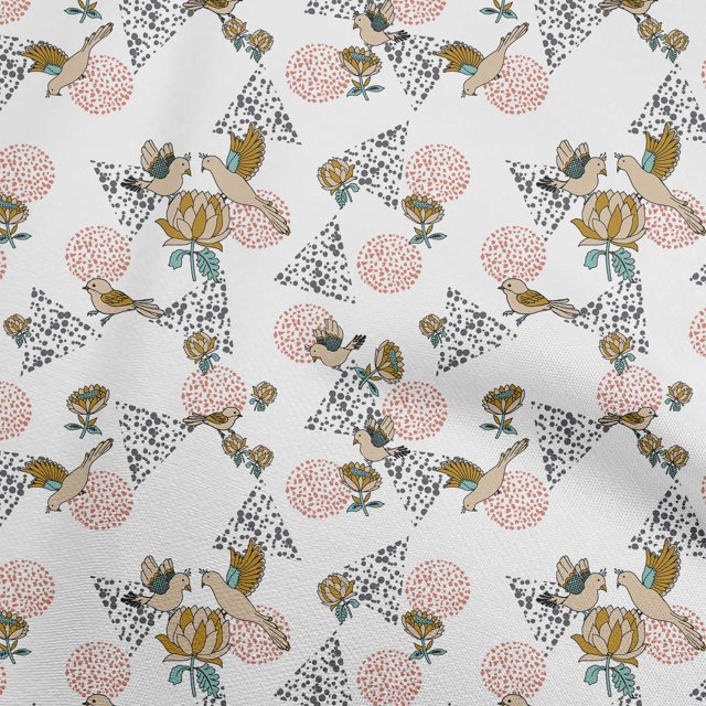 oneOone Tissu Velours Blanc Imprimé Conversationnel Matériel de Robe Tissu Imprimé Tissu au Mètre 58 Pouces de Large