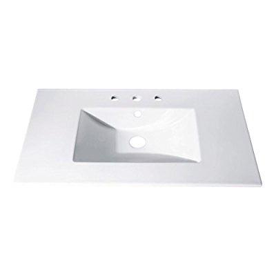 Integrated Bowl - 31 in. Vitreous China Top with Integrated Bowl (8 Holes)