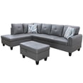 thumbnail image 2 of WRTEYEUI Convertible Sectional Sofa Couch, Faux Leather 4 Seat L-Shaped Sofa Set Modular Sofa Sleeper for Home, Living Room and Office, Diamond Pattern, Ginger, Left, 2 of 5