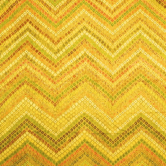 Ahgly Company Machine Washable Indoor Square Southwestern Yellow Country Area Rugs, 6' Square