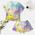 thumbnail image 4 of Happy Cute Bees Print Women'S Pajamas Set Summer Sleepwear Sets 2 Piece Lounge Set, 4 of 7