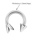 thumbnail image 2 of FANSING 16g 6mm Surgical Steel Horseshoe Septum Rings 16 Guage Internally Threaded Circular Barbell with Removable Arrow End, 2 of 2