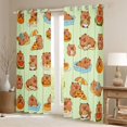 thumbnail image 2 of Erosebridal Capybara Animals Black Out Curtains for Kid, Cute Cartoon Curtains Pack of 2 (42x63 Each), Green, 2 of 6