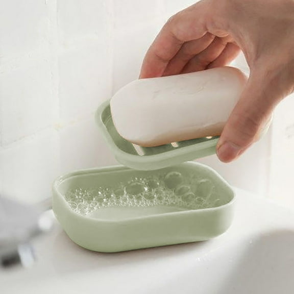 Fmbmuo Portable Drainable Soap Box - Compact Soap Box with Vent Hole (4 Colors, 4x3x0.9 Inches)