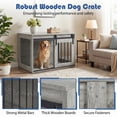 thumbnail image 6 of ELLEGNT Sliding Barn Door Dog Crate – Heavy Duty Metal Frame Wooden Kennel, 31.5" Decorative End Table for Small & Medium Dogs, Gray, 6 of 9
