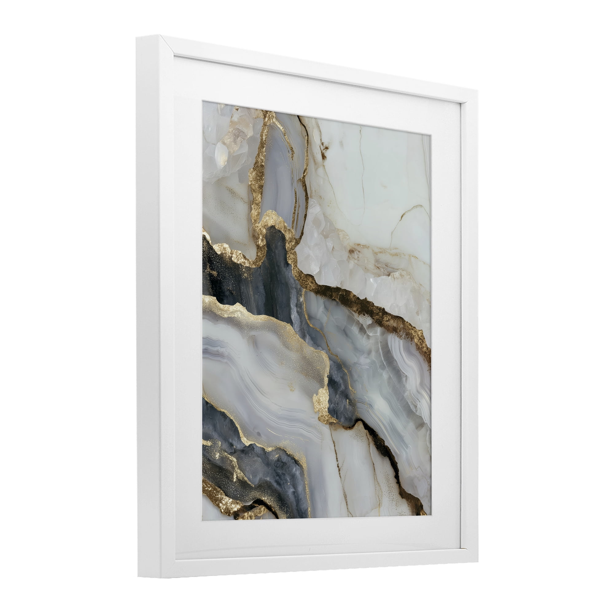 Stupell Industries Elegant Touch of Gold White Framed Print Under Glass, design by Svetlana Aleynikova