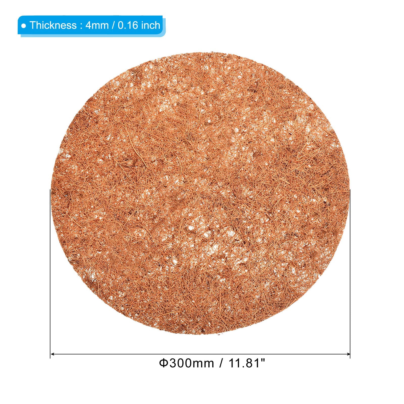 Coconut Fiber Mulch Ring Mat 12 Inch, 5 Pack Round Coco Coir Tree Protector Root Soil Cover for Indoor Outdoor Potted Plants - 12"X0.16"