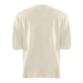 thumbnail image 6 of Lixiuxyad Women Basic Tee Women's Shirts Stylish Women's T Shirts Casual Women’s Button Up Short Sleeve Tops Versatile Wear For All Occasions Wardrobe Addition,Beige, 6 of 6