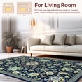 thumbnail image 2 of ODIKA 4' x 6' Machine Washable Non-Slip Area Rug, Middle Eastern Medallion High Traffic Rug, Blue, 9647, 2 of 7