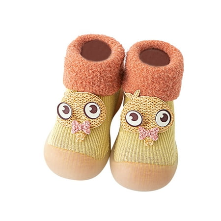 

wofedyo baby essentials Warm Stocking Girls Knit Socks Kids Rubber Soft Solid Sole Slipper Toddler Baby Boys Shoes Baby Shoes baby socks