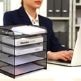 thumbnail image 3 of OUNONA Countertop Letter Tray Desk File Tray Carbon Steel Black 1 Set, 3 of 6