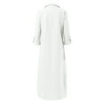 thumbnail image 6 of OVINYER Dress Women Casual Long Sleeve V-Neck Slim Fit Fashion Button Up Sexy Linen Blend Long Dress Lightweight Soft Breathable, 6 of 6