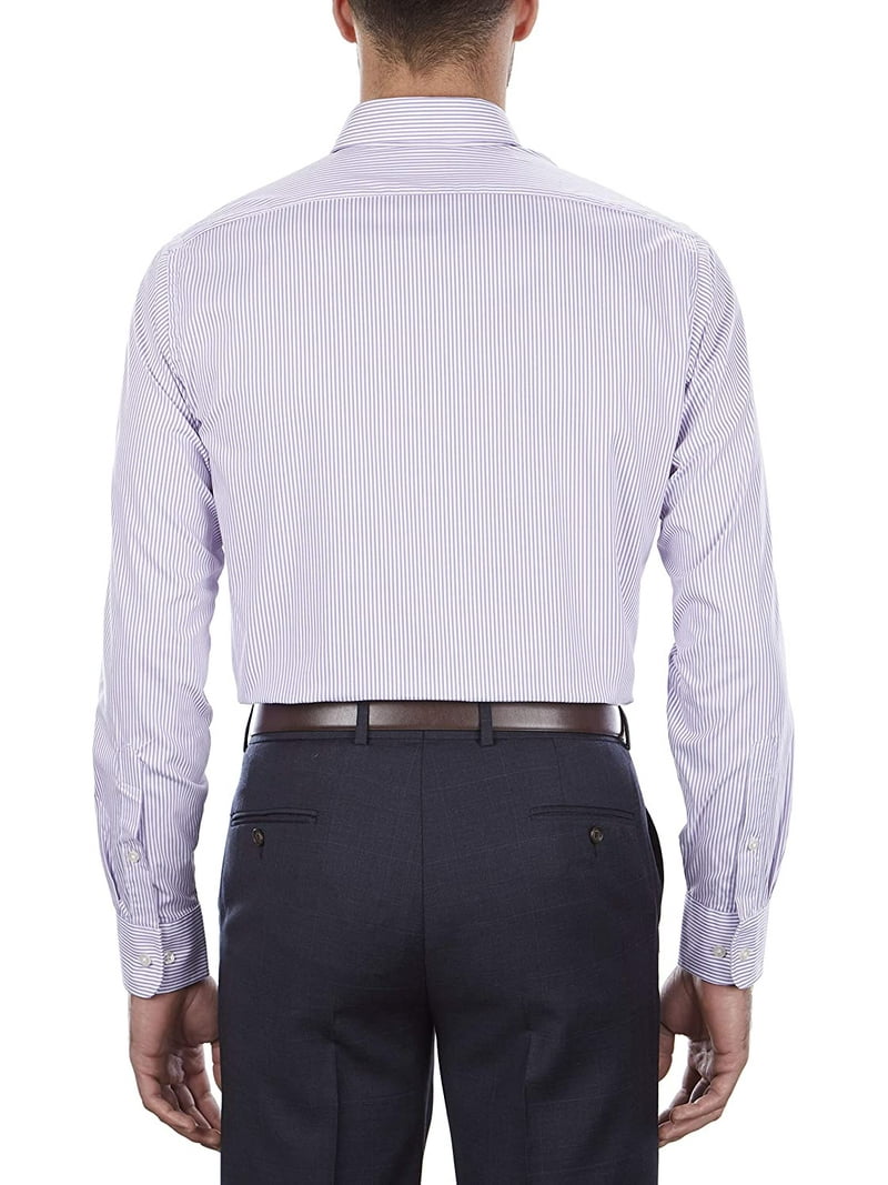 Van Heusen Mens Dress Shirt Regular Fit Pinpoint Stripe 18.5 Neck 36-37  Sleeve Wild Orchid - Walmart.com