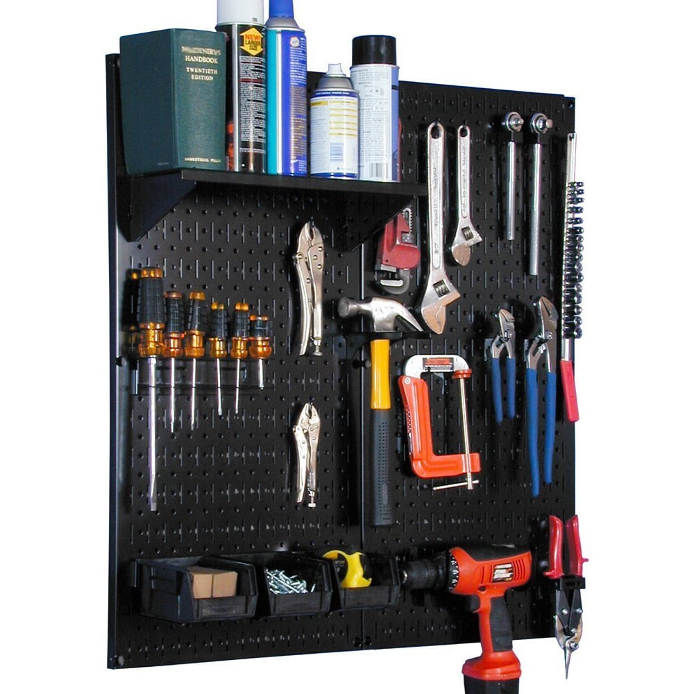 Metal Pegboard Utility Tool Organizer Storage Kit Black Pegboard