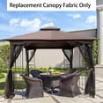 thumbnail image 3 of 10x10 Ft Patio Double Roof Gazebo Replacement Canopy Top Fabric, Brown 01852, 3 of 7