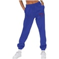 thumbnail image 4 of Baggy Sweatpants for Women Cute Print Elastic Waist Cinch Bottom Pants with Pocket Fall Casual Loose Running Trousers, Blue, XXL, 4 of 4