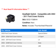 thumbnail image 2 of Headlight Switch - Compatible with 2002 - 2011 Ford Crown Victoria 2003 2004 2005 2006 2007 2008 2009 2010, 2 of 2