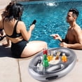 thumbnail image 5 of HauiWeiLyai Floating Table for Pool, Floating Drink Holder for Pool, Summer Inflatable Pool Float Beer Drinking Cooler Table Bar Tray Beach Swimming Ring Party Bucket Cup Holder for Swimming Pool, 5 of 5