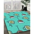 thumbnail image 2 of Ahgly Company Indoor Rectangle Patterned Bright Cyan Blue Area Rugs, 8' x 12', 2 of 6