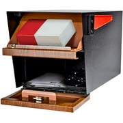 Mail Boss Curbside 7510 Mail Manager Locking Security Mailbox, Black with Wood Grain Powder Coat