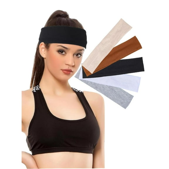 5pcs 5 colors Stretchy Wide Headbands for Hair Band Knot Tie Athletic Turban Mixed color 55x235x4mm Inner Diameter: 140mm 1pcs/color