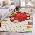thumbnail image 5 of Area Rug 48×72in, Vintage Color Pencil on Linen Floor Carpet Living Room Rug, Welcome Back to School Non-Slip Welcome Mat Indoor Rugs for Bedroom Dining Room, 5 of 9
