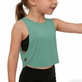 thumbnail image 2 of RRMuAzgs Girls Athletic Tank Tops Solid Color Sleeveless Shirts Summer Workout Tennis Yoga Running Tops, 2 of 9