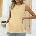 thumbnail image 4 of Besolor Womens Tank Tops Cutout Shirts Summer Sleeveless Tops for Women 2025 Casual Crewneck Basic Ruched Tunics, 4 of 7