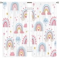 thumbnail image 2 of Baby Girls Pink Boho Rainbow Curtains 42Wx63H Inch Rod Pocket Cute Cartoon Colorful Cloud Stars for Kids Children Nursery Bedroom Decor Lovely Bohemian Playroom Window Drapes Fabric 2 Panel, 2 of 4