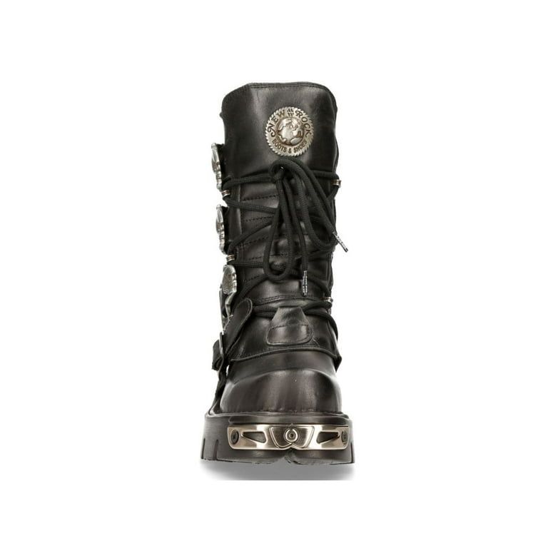 New Rock 391-S1 Leather Gothic Mid Calf Boots 44 - Walmart.com