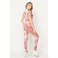 thumbnail image 2 of Tie Dye 2 Piece Leggings and Short Sleeve Crop Top Set Mauve L/XL, 2 of 2