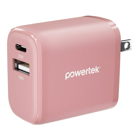 Liquipel Powertek Pastel Velvet 20W Combo Wall Charger - Pink