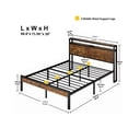 thumbnail image 3 of Soontrans King Size Metal Platform Bed Frame with Square Frame Wooden Headboard&Footboard, Brown, 3 of 8