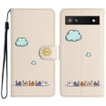 thumbnail image 4 of Allytechgroup for Google Pixel 6a Wallet Cover, Google Pixel 6a Wallet Case with Strap, PU Leather Shock Absorption Folio Flip Stand Card Slots Wallet Magnet Cover Case - Beige, 4 of 8
