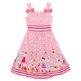 thumbnail image 1 of Girls Dress Cartoon Polka Dot Bow Tie Summer Sundress 4-5, 1 of 6