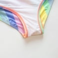 thumbnail image 7 of Aofany Toddler Kids Girls One-piece Swimsuit Fashion Cute Rainbow Stripe Print Puff Sleeve Bathing Suit, 7 of 7