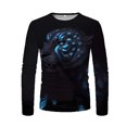 thumbnail image 4 of Hombre Unisex Diario Camiseta 3D Estampado Gráfico Estampados Animal Estampado Manga Larga Tops Casual Bloue Pompotops oipoqjl3927, 4 of 8