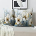 thumbnail image 2 of Blue Golden Floral Decorative Throw Pillow Covers Velvet Pillow Covers Watercolor Flowers Pillowcase Square Cushion Covers Sofa Bed Décor 18X18 inch Set of 2, 2 of 6