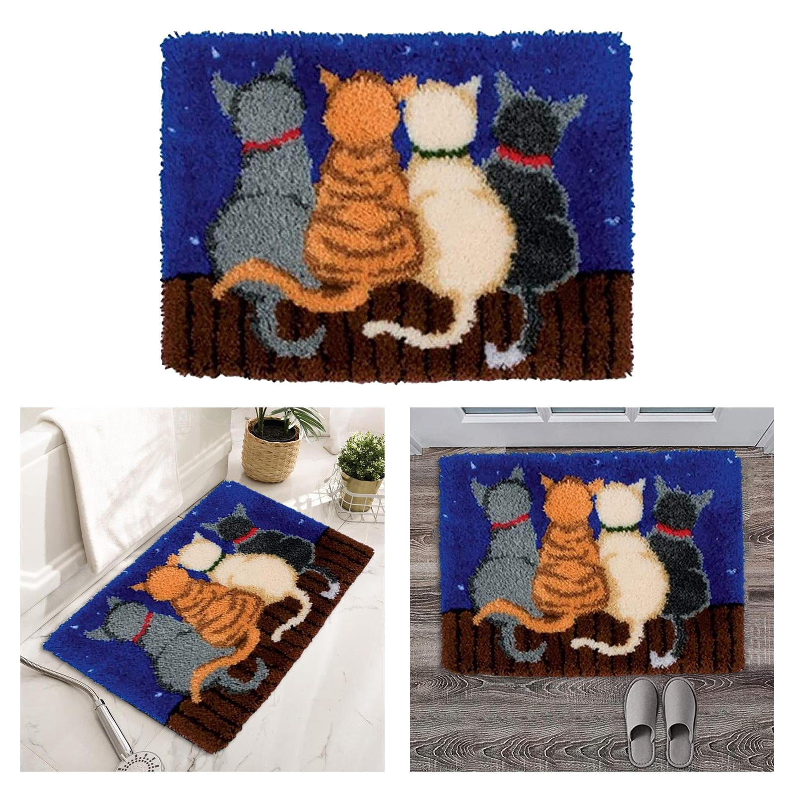 Wxqbjtam 2x Latch Hook Kit DIY Rug Tapestry Carpet Making Embroidery Needlework for Adult