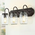thumbnail image 5 of JONATHAN Y Gaines 19.3" 3-Light Farmhouse Industrial Iron Mason Jar LED Vanity, Oil Rubbed Bronze/Clear, 5 of 9