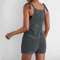 thumbnail image 4 of Cinvoph Salopette pour Femmes Rayée Col Carré Ajustable Sans Manches Jambes Larges Combinaison Décontractée Ample avec Poches, 4 of 9