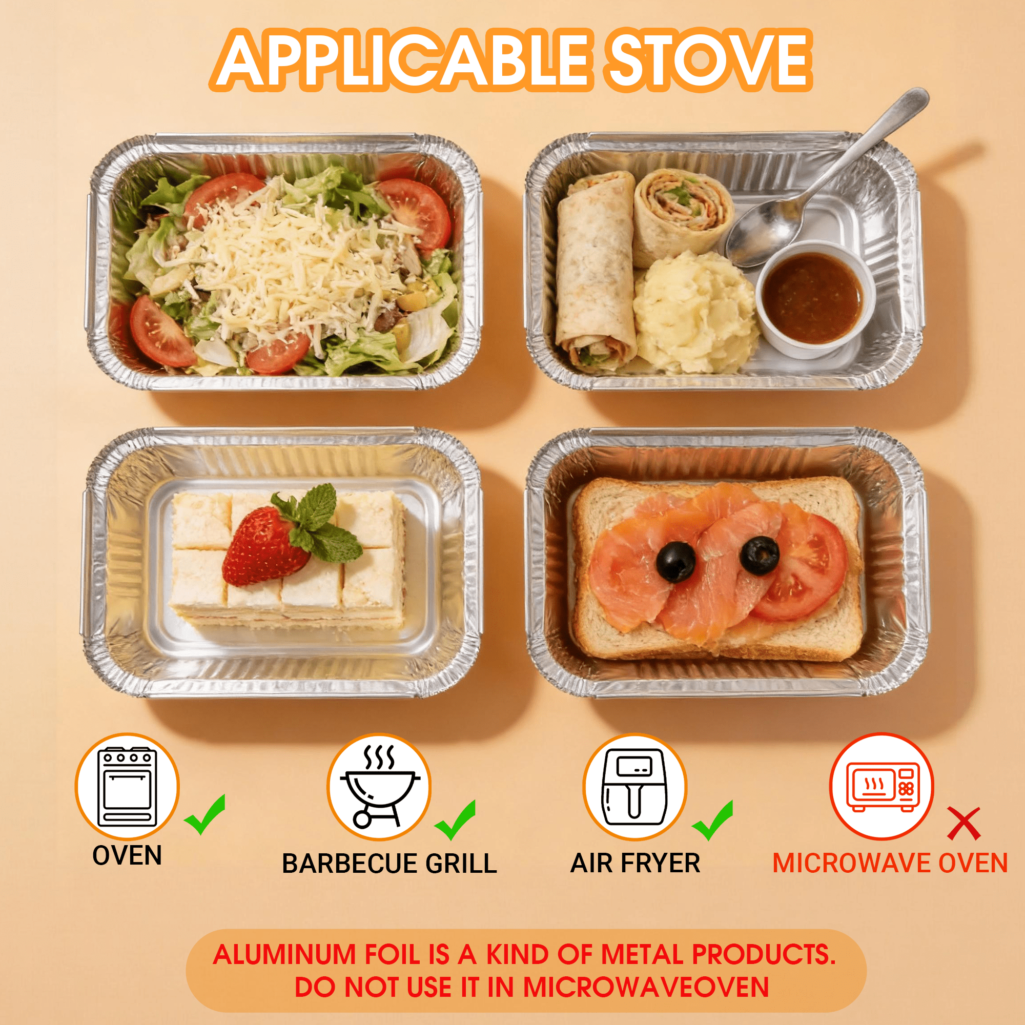 GARITIN 30 Pack Aluminum Pans with Lids, Disposable Tin Foil Baking Pans, Oven Safe Containers for Meal Prep Takeout