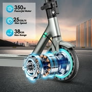 Adults Electric Scooter for Teens,Long Range Portable Commuting E Scooter,350W Motor 8.5 Solid Tires, Fast Speed 19mph,Top 20Miles